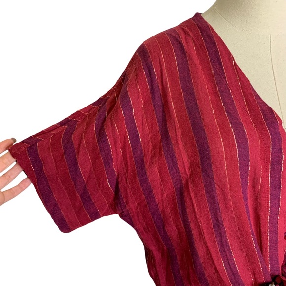 Rails Oversized Striped Button Down Crop MEDIUM 3371 - Picture 4 of 9